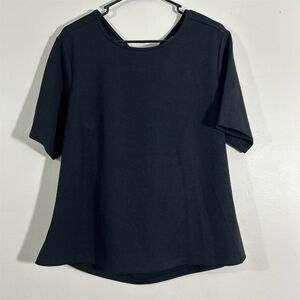 Worthington Women's 0X Black‎ Twist-Back Short Sleeve Tee Top Casual NWT